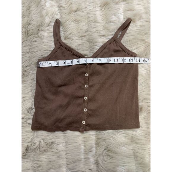 John Galt Cropped Tank Brown - Picture 5 of 5